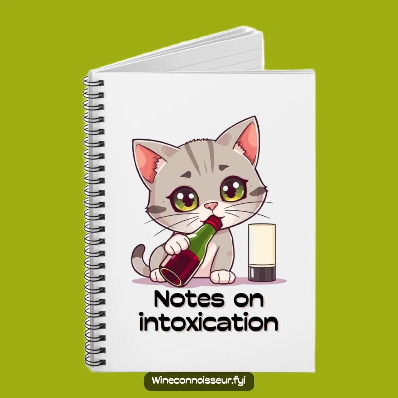 Funny Curious Cat Wine Notebook - Jot Down Mysteries Perfect Funny Gift