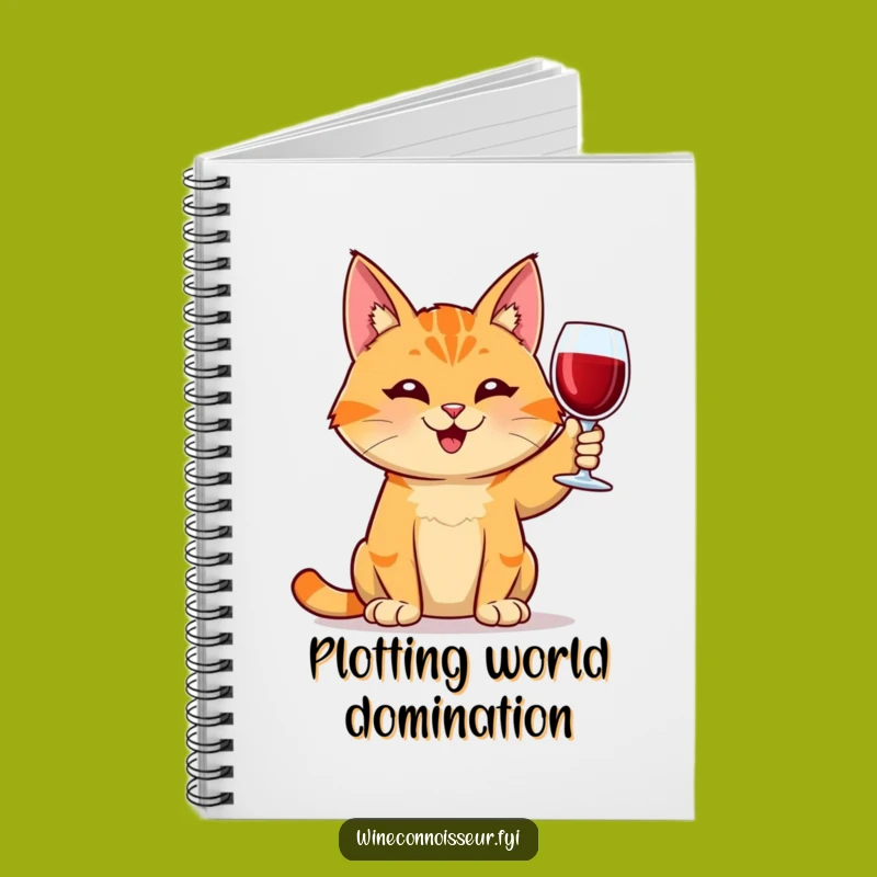 Funny Orange Tabby Cat Wine Journal - Lined Notebook for Jotting Down Hilarious Thoughts and Wine Notes