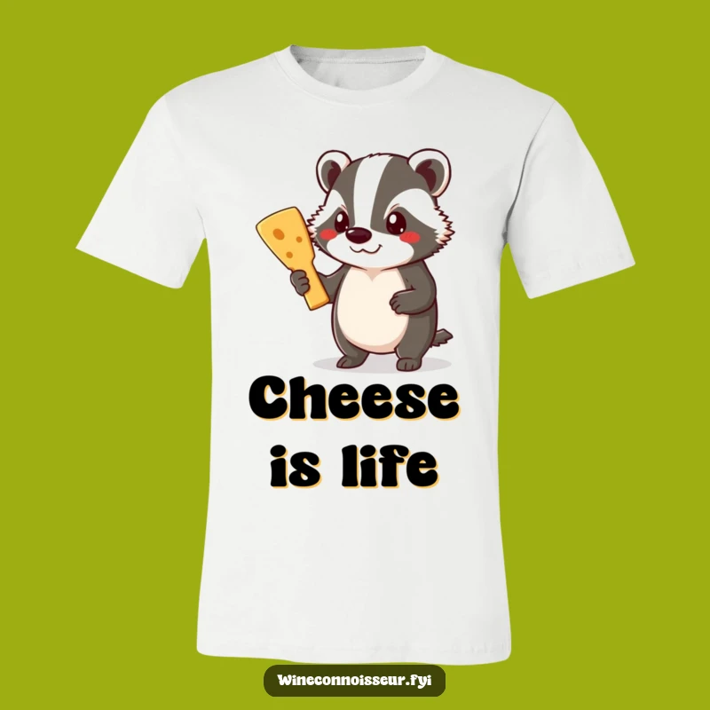 Funny Badger Cheese Board T-Shirt: Show Off Your Gourmet Animal Style