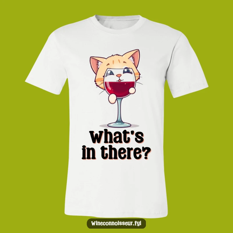 Funny Cat Wine T-Shirt: Hilarious Feline Intrigue Tee!