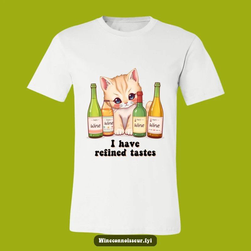 Funny Kitten Wine Labels T-Shirt - Adorable and Amusing Tee for a Funny Gift