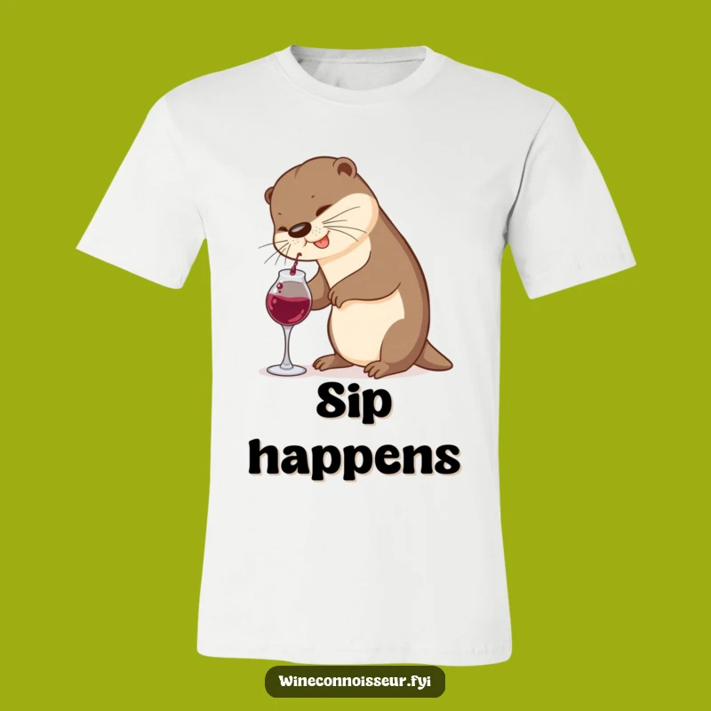 Funny Otter Pouring Wine T-Shirt: Hilarious Animal Graphic Tee for Giggles