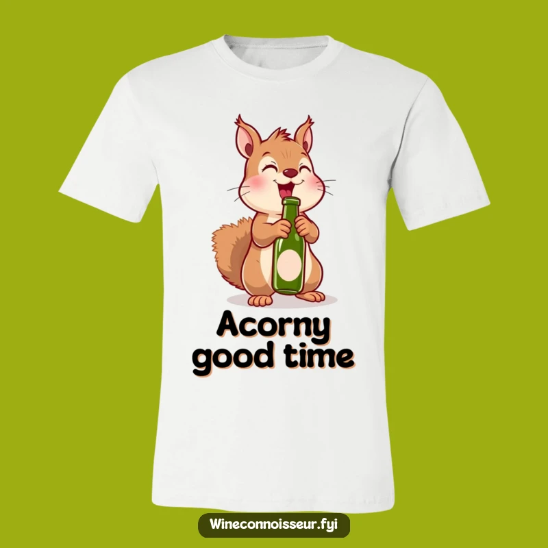 Funny Squirrel Bottle T-Shirt: Excited Uncorking Humor Tee for Party Animals