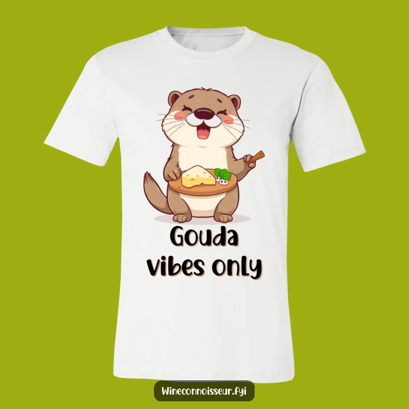 Funny Otter Cheese Enthusiast T-Shirt - Comical Gift for Foodies