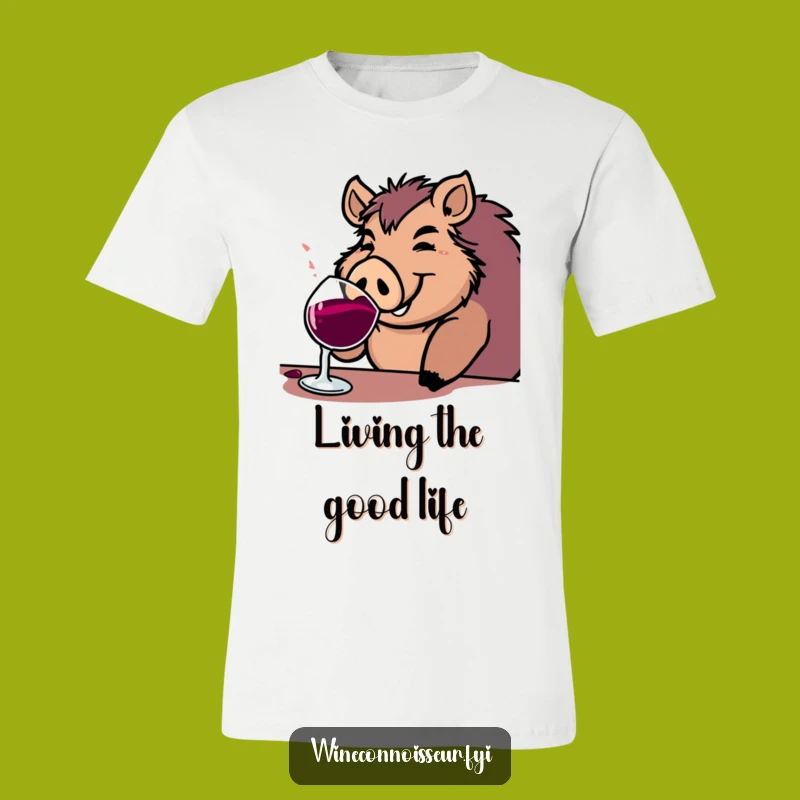 Funny Boar Wine T-Shirt: Wear Your Contentment with Humorous Flair