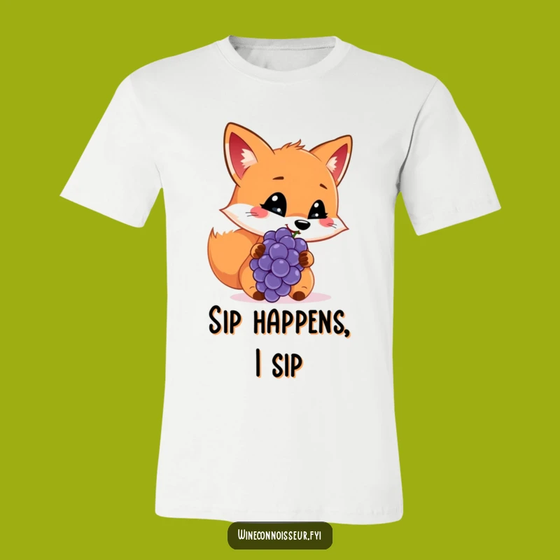 Funny Fox Grape T-Shirt: Cheerful Sniff, Fun Style, Unique Gift