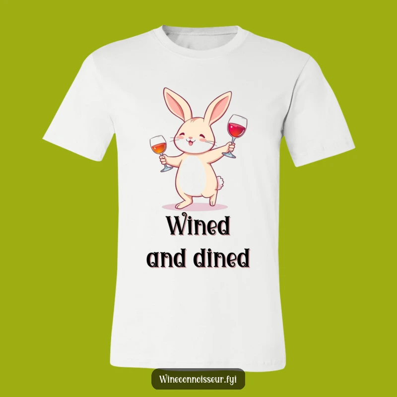 Funny Rabbit Wine Glass Waltz T-Shirt - Whimsical Design for a Hilarious Funny Gift