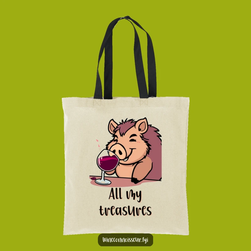 Funny Boar Wine Tote Bag: Carry Your Cheer with Jovial Style