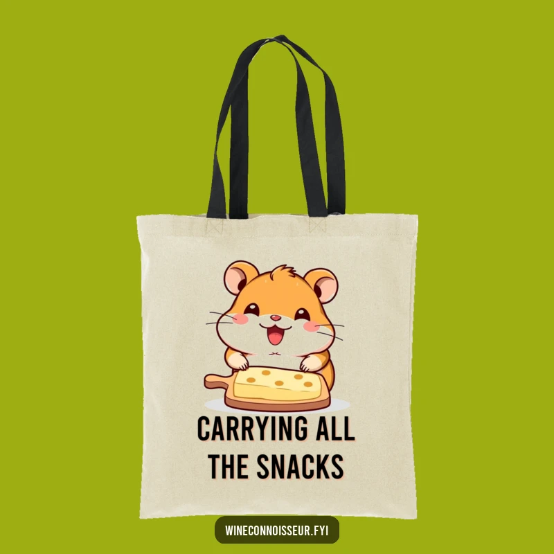 Funny Kawaii Hamster Cheese Board Tote Bag - Stylish and Humorous Carry-All Gift