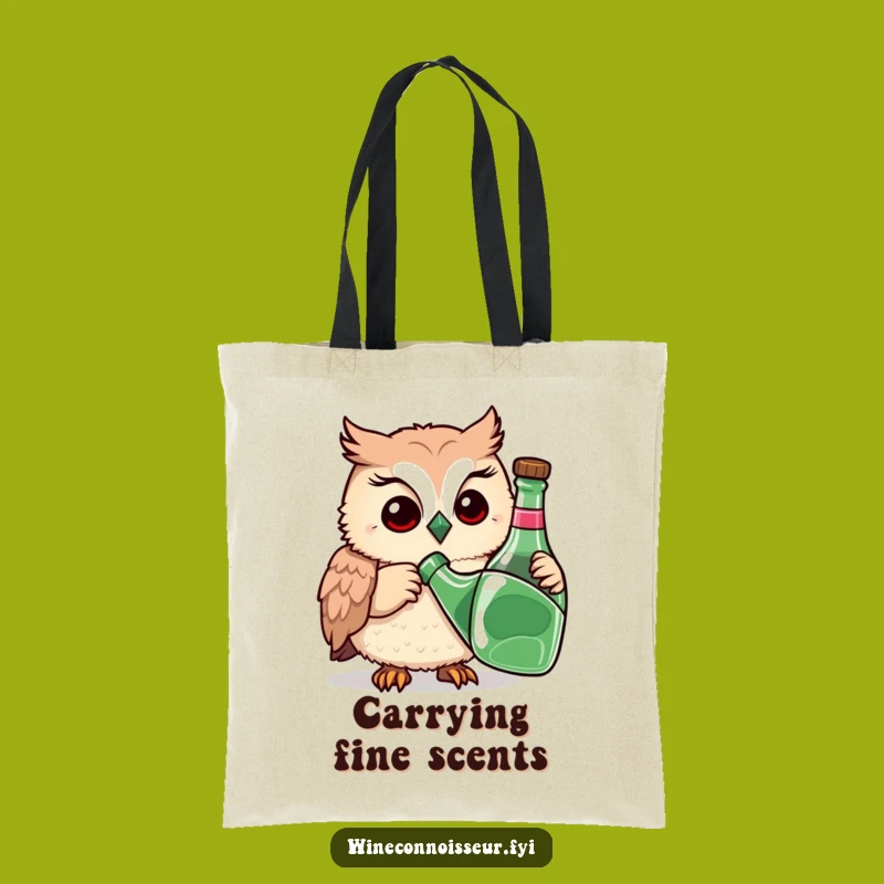Funny Owl Sniffing Bottle Tote Bag, Hilarious & Practical Carryall Gift