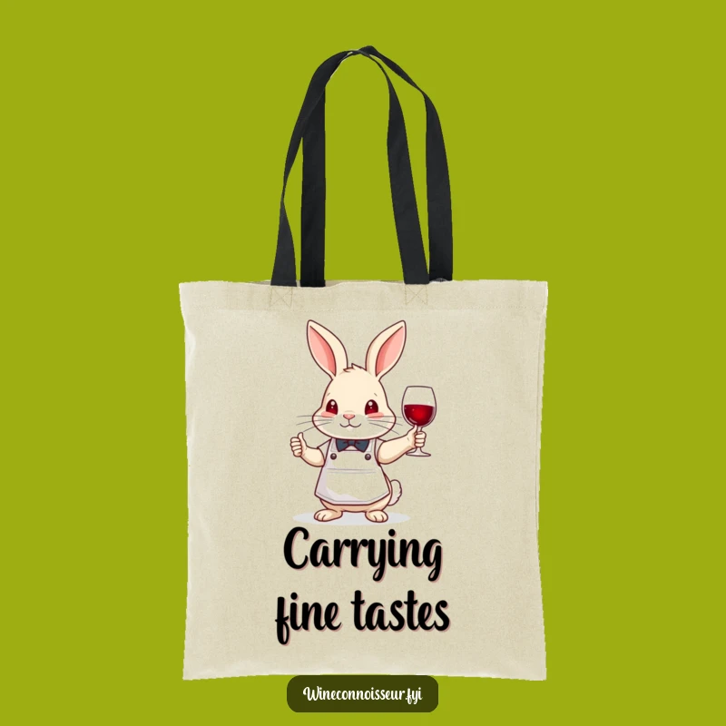 Funny Brave Rabbit Sommelier Tote Bag - Bunny Wine Taster Bag Gift