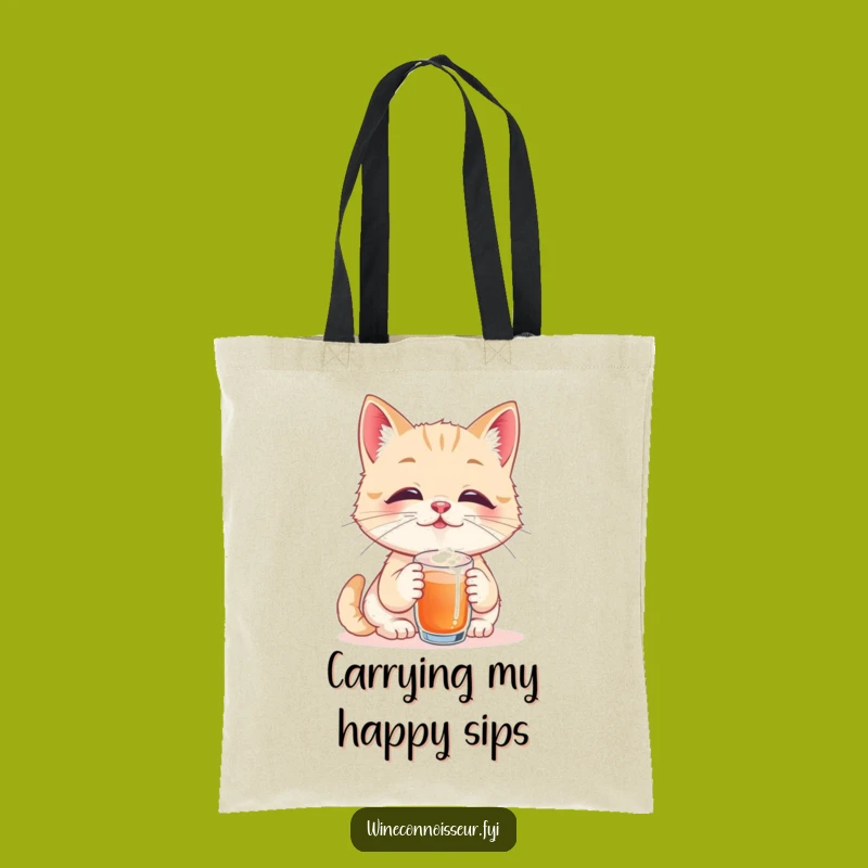 Funny Cat Taster Tote: Blissful Sip Carry-All, Great Funny Gift