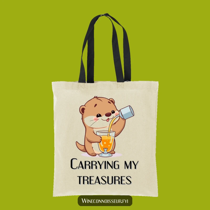 Funny Playful Otter Tote Bag - Bar Accessory Humor
