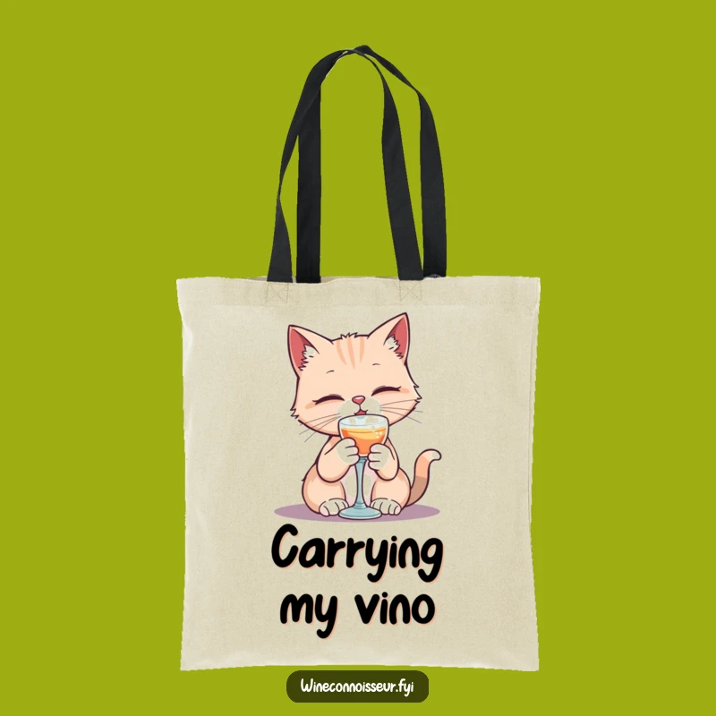 Funny Cat Goblet Tote Bag: Elegant Sipping Accessory & Feline Humor Gift