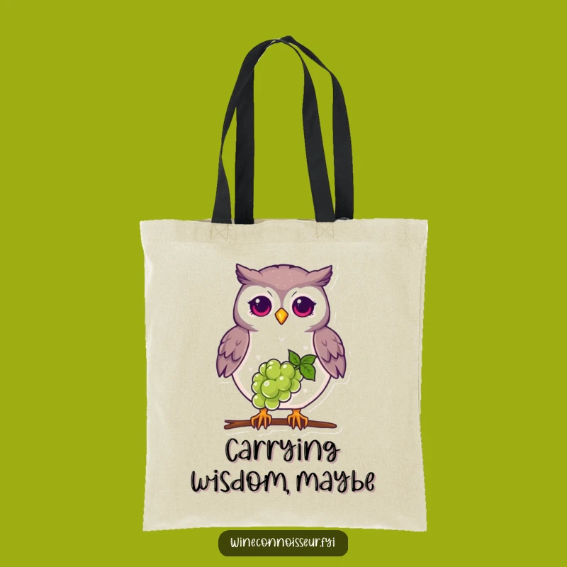 Funny Proud Owl Tote Bag - Grape Beak Balancing Bird Bag Gift
