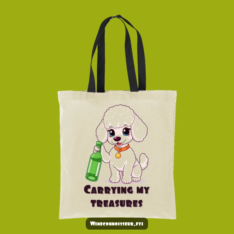 Elegant Funny White Poodle Tote Bag - Sophisticated Accessory for Chic Daily Adventures