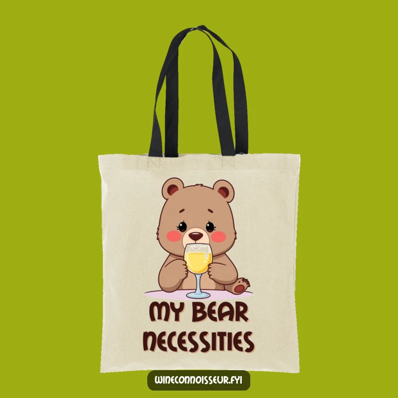 Funny Bear Wine Tasting Tote Bag - Stylish & Hilarious Sip Carryall Gift