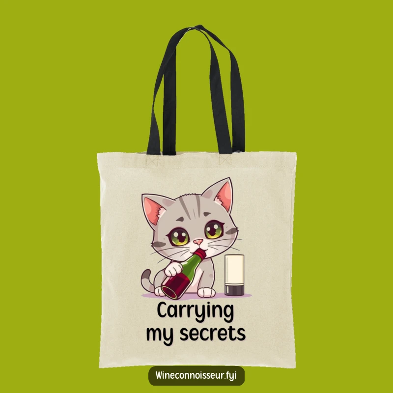 Funny Curious Cat Wine Tote Bag - Carry Your Curiosity Perfect Funny Gift