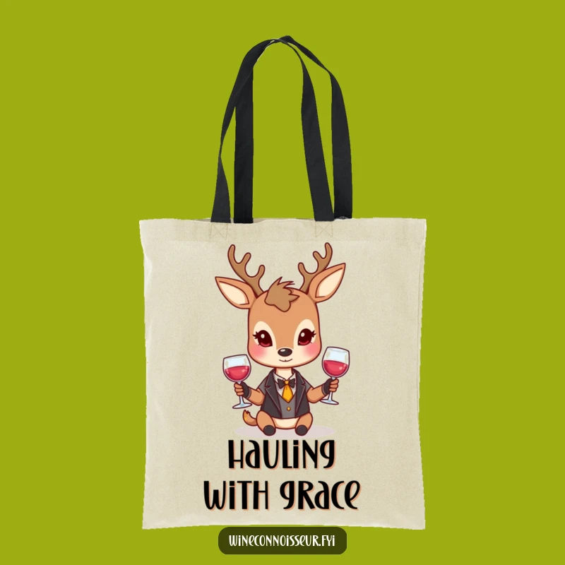 Funny Deer Wine Tote Bag: Carry Your Essentials with Sophisticated Humor