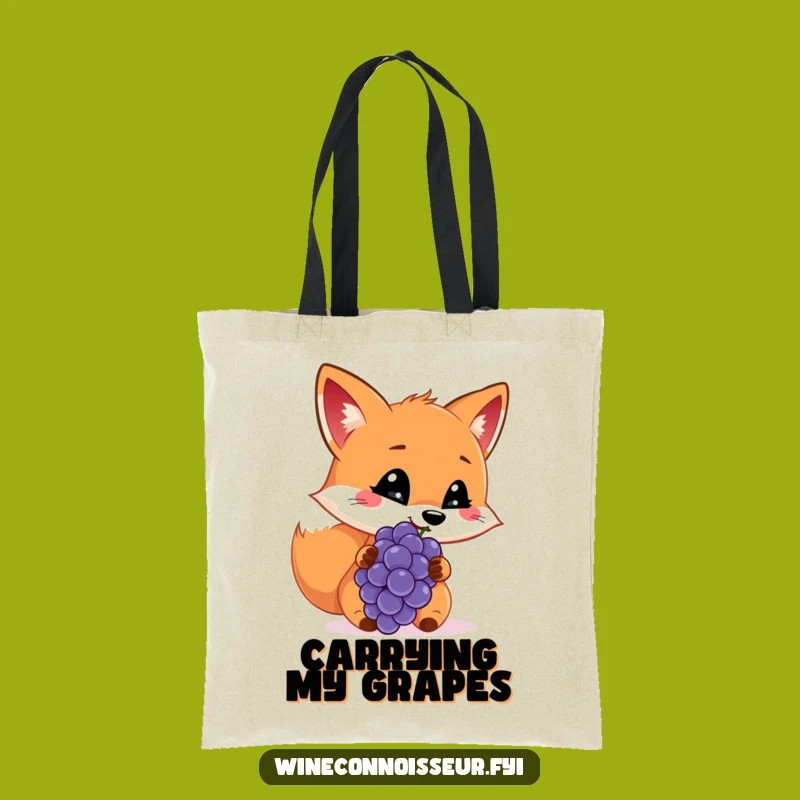 Funny Fox Grape Tote Bag: Carry Your Finds with Discerning Style