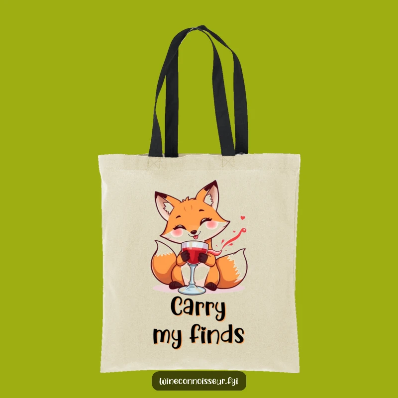 Funny Fox Wine Goblet Tote Bag: Stylish Carry-all Gift