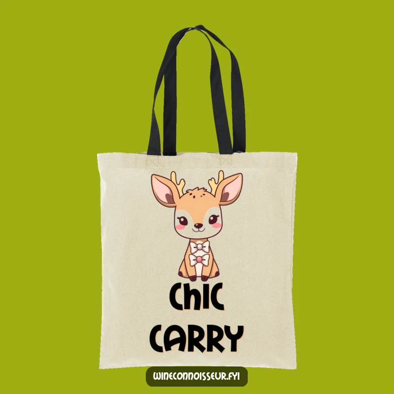 Funny Kawaii Deer Bowtie Tote Bag: Carry Your Style, Ideal Funny Gift