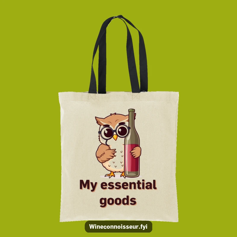 Funny Owl Wine Expert Tote Bag: Smart Carry Design, Great Humorous Gift for Shoppers