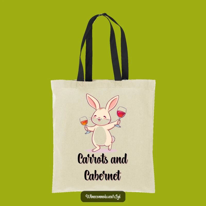 Funny Rabbit Wine Glass Waltz Tote Bag - Chic Accessory for a Hilarious Funny Gift