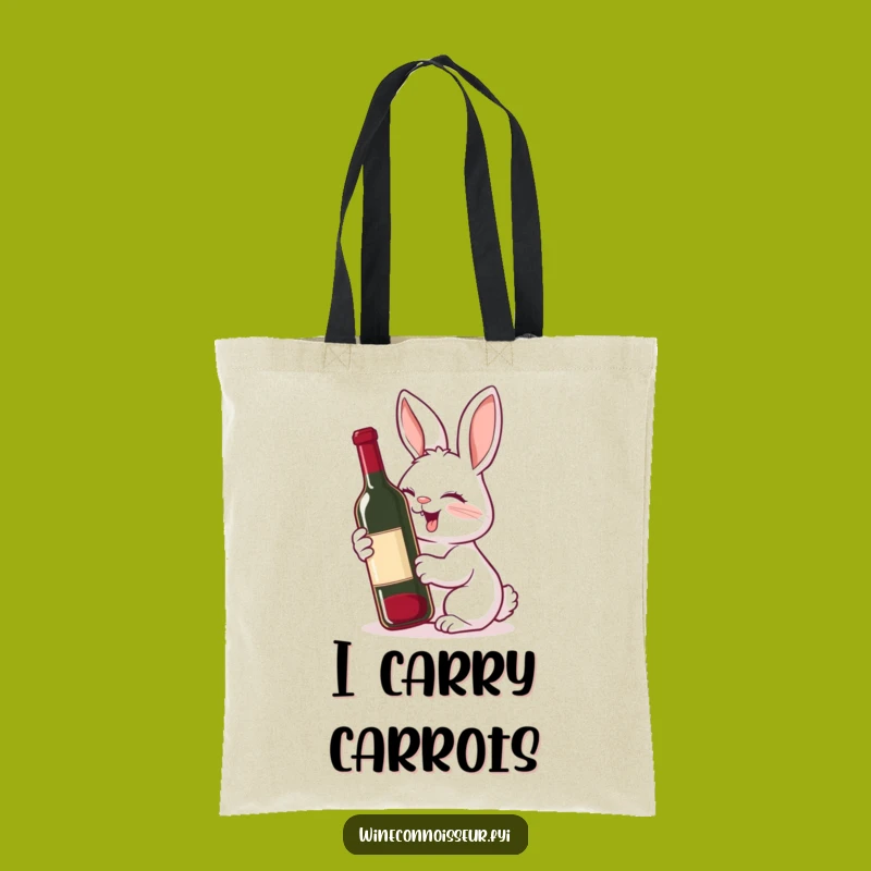 Funny Rabbit Wine Tote Bag: Giggling Companion Gift