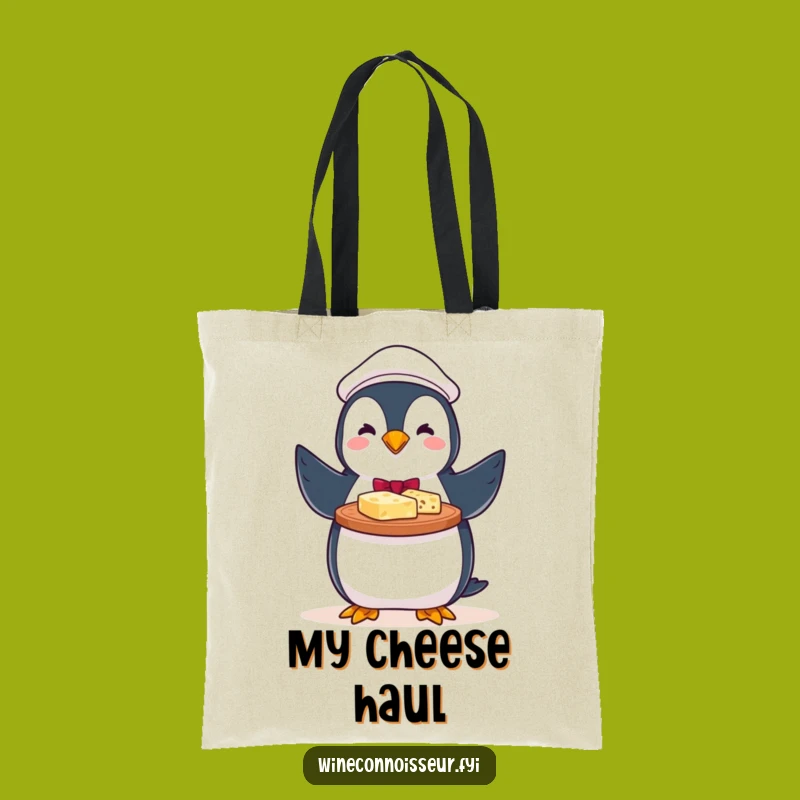 Funny Penguin Cheese Tote Bag: Carry the Party! An Awesome Funny Gift!