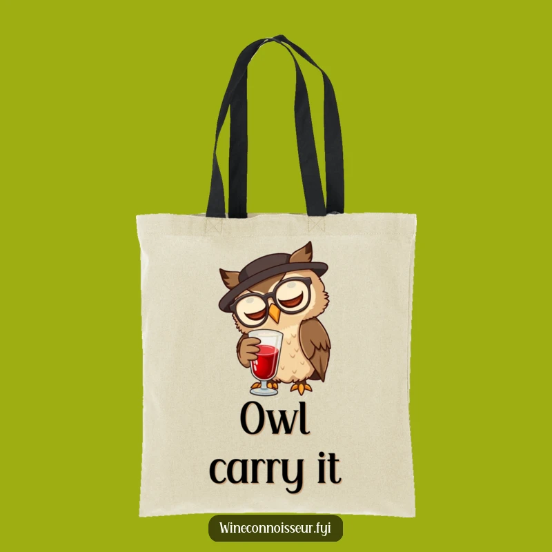 Funny Owl Sommelier Tote Bag: Carry Your Wine Knowledge in Style